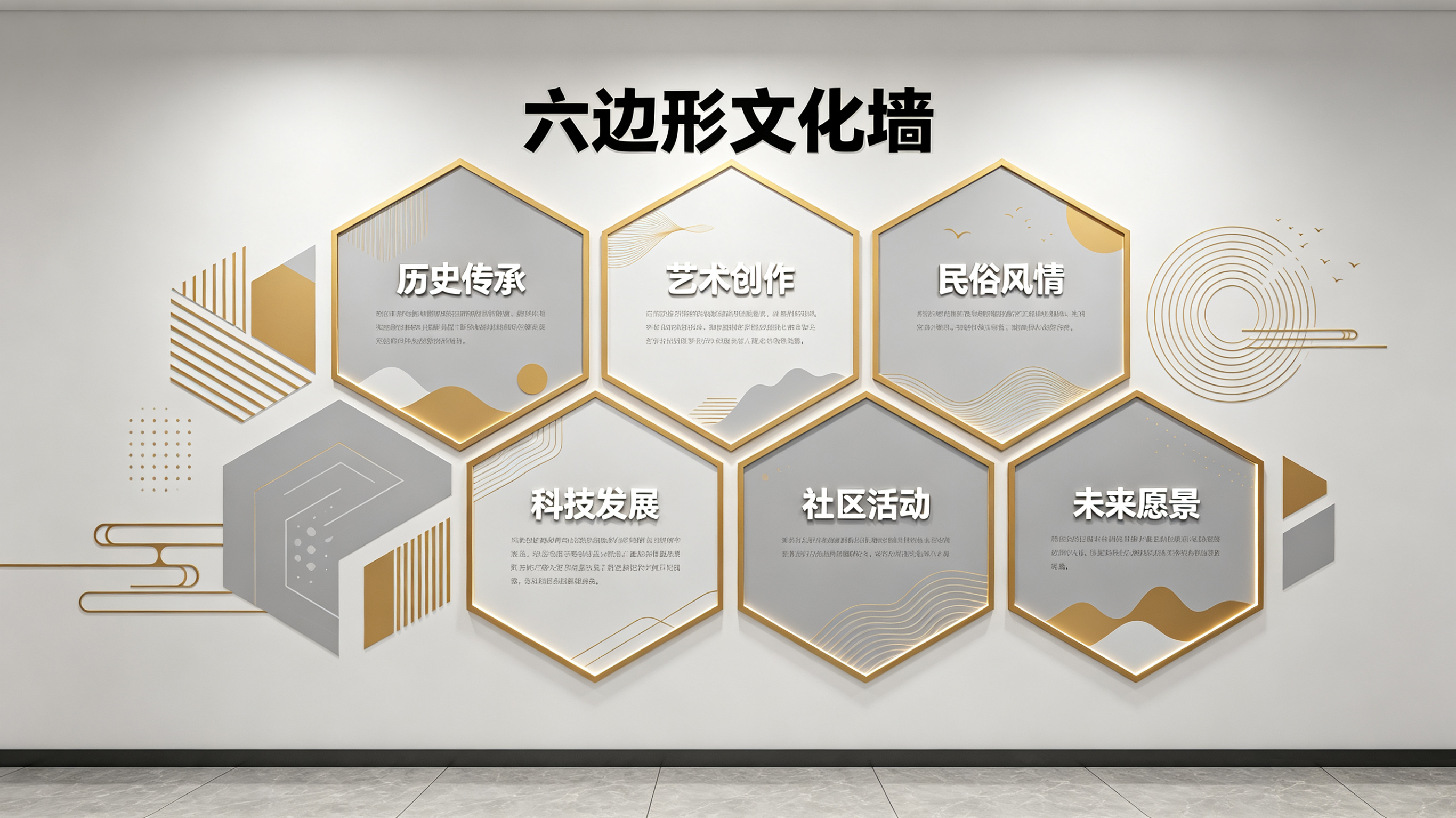 大足企业文化墙 | 六边形信息美学